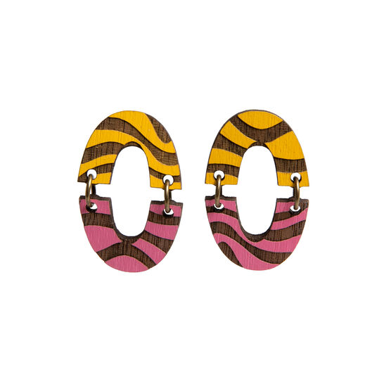 Yellow and pink Groovy drop earrings